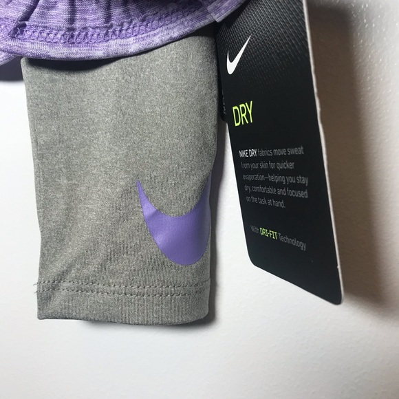 Nike Kids 2 Pieces Set in Purple and Gray Dri-Fit - Picture 4 of 6